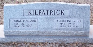 Kilpatrick, George P. & Caroline York