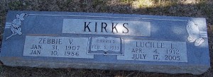 Kirks, Zebbie V. & Lucille L.