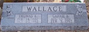 Wallace, Thomas E. & Carrie B.